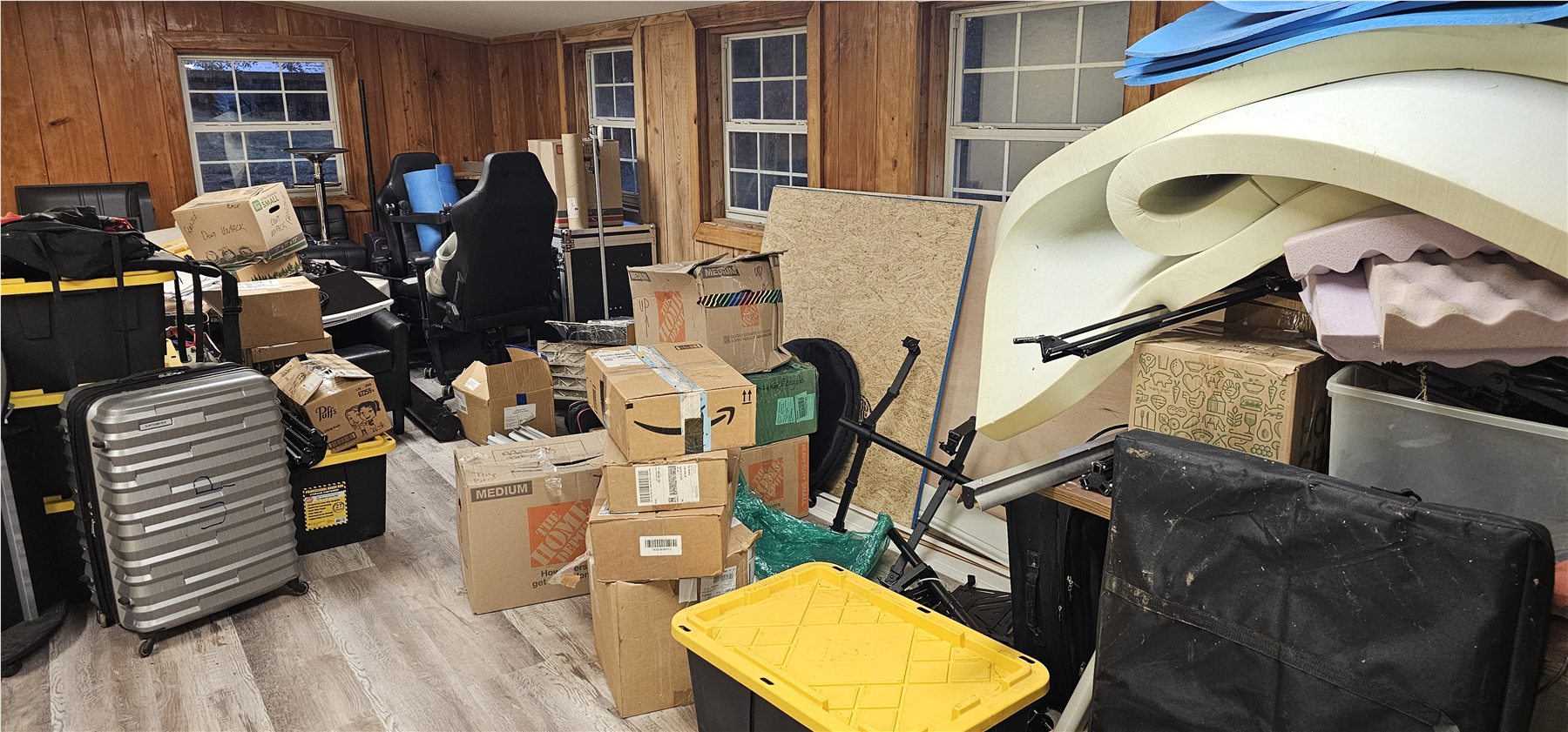 Main-house interior during move-in