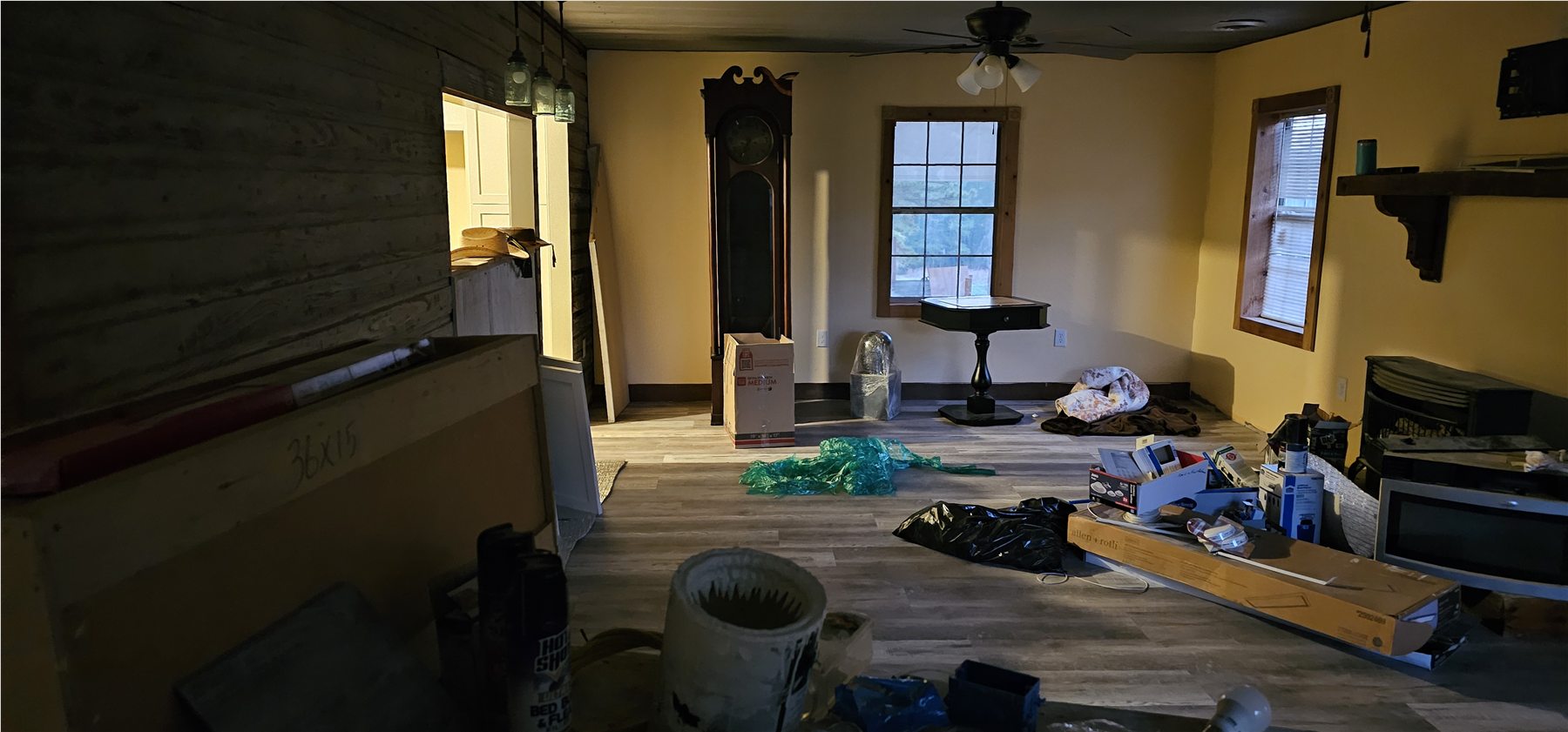 Living and entertainment space during move-in