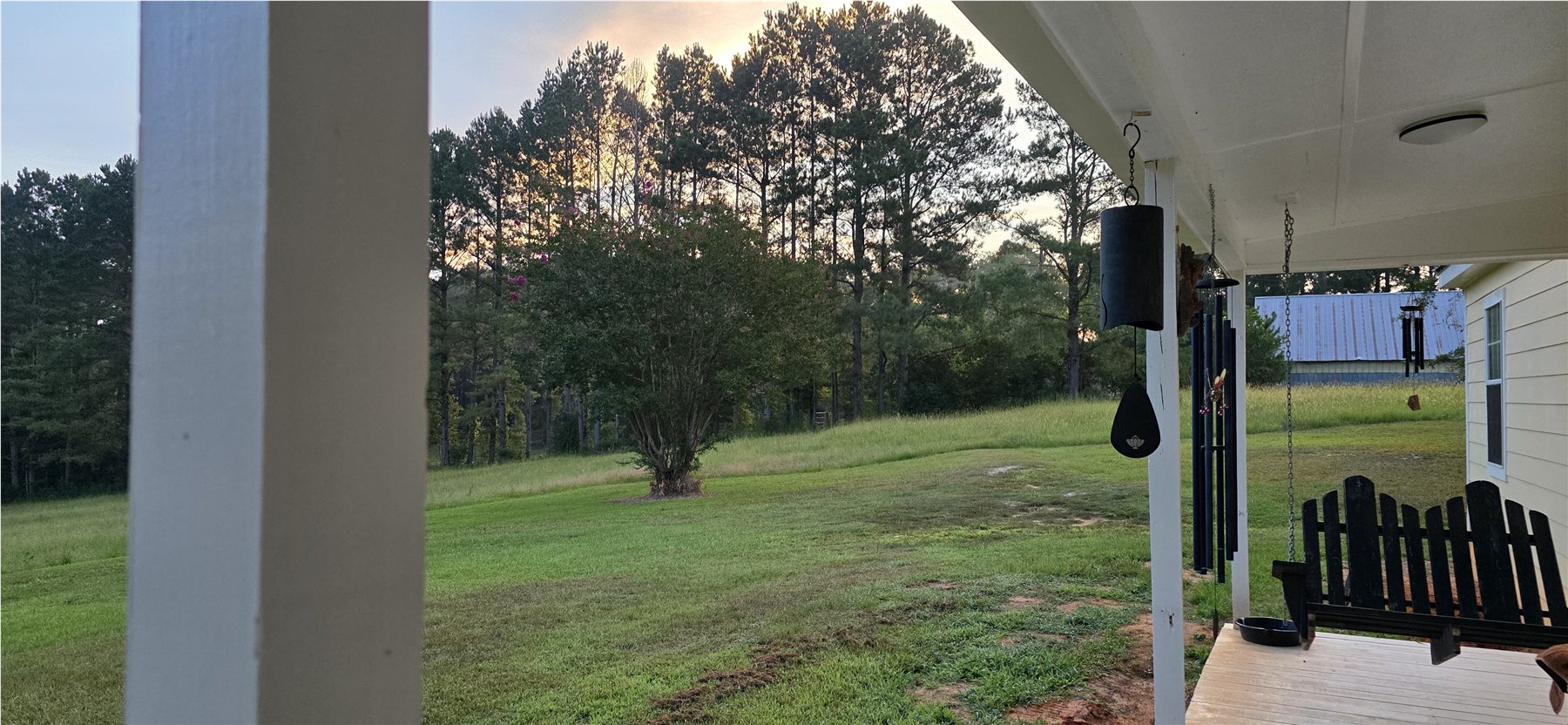 Morning view from the covered porch