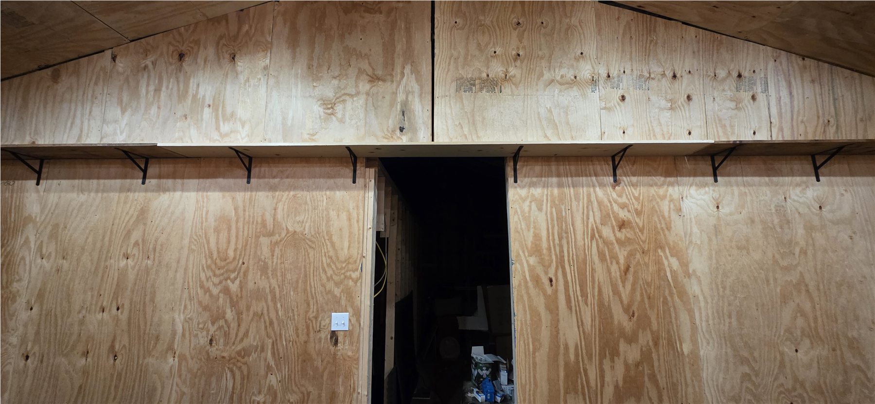 Sliding doors in the converted barn space
