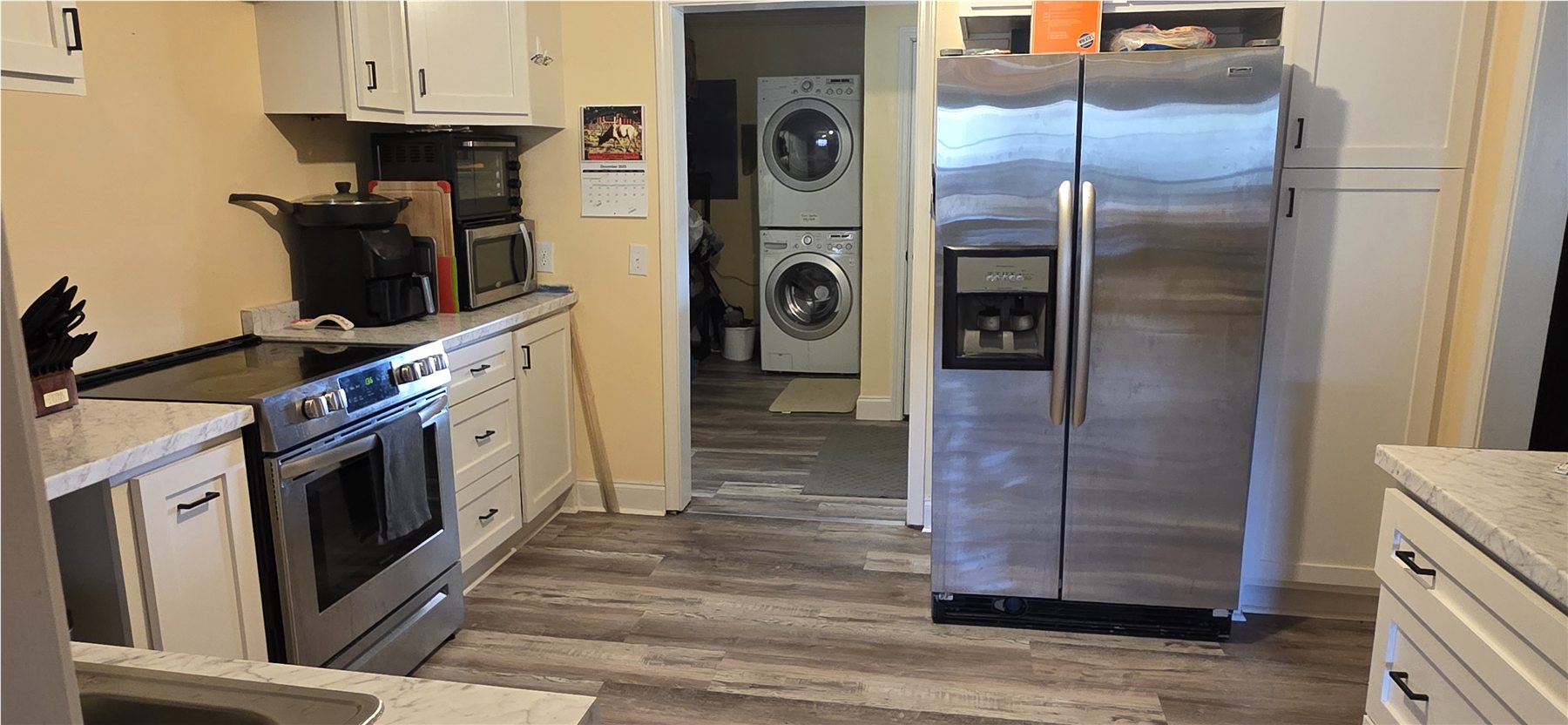 Main-house kitchen and laundry area
